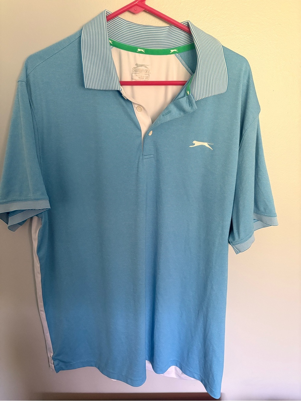 Slazenger Light Blue Performance Polo with White Accents